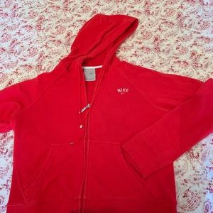Nike Zip Up Red Hoodie